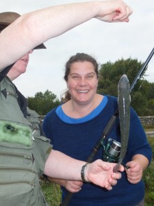 Michelle caught a fish (but wouldn't touch it..!)